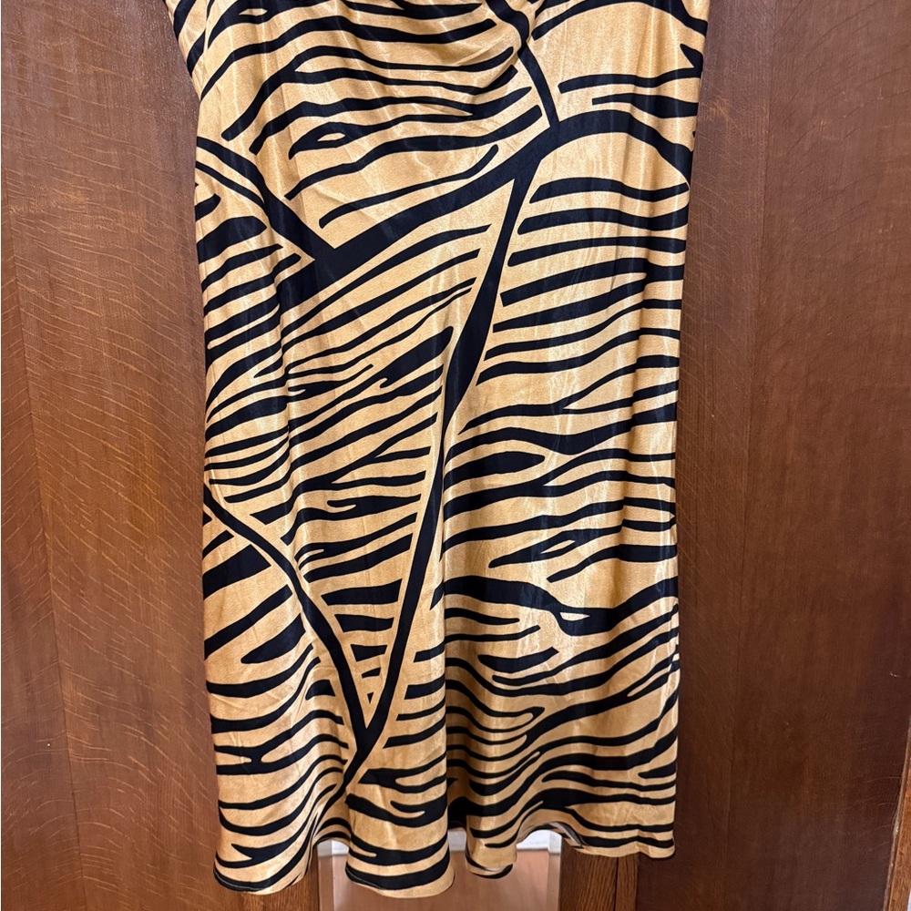 H&M Zebra Print Midi Skirt - Black and Gold